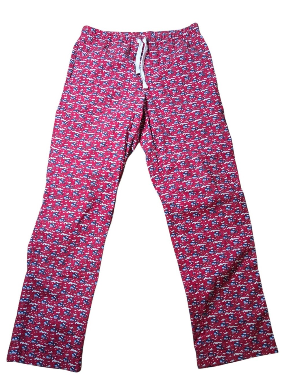 Vineyard Vines Whale Print Pajama Pants Size Small Red Cotton Sleep Lounge